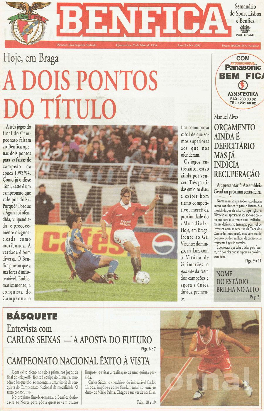 jornal o benfica 2693 1994-05-25